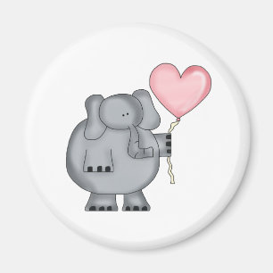 Aimant Éléphant avec le ballon de coeur