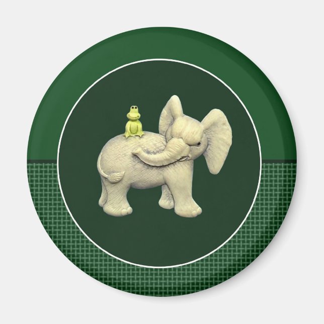Aimant Eléphant bébé et grenouille (Devant)