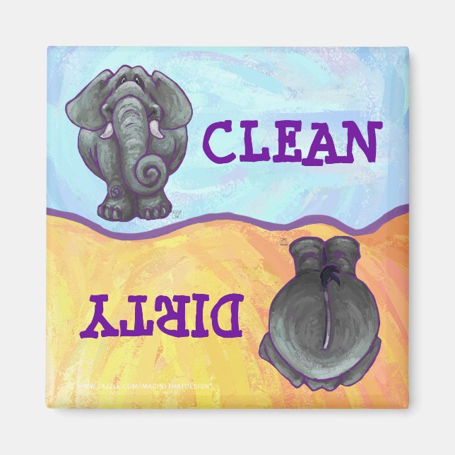 Aimant Elephant Dirty Plats Propres (Devant)