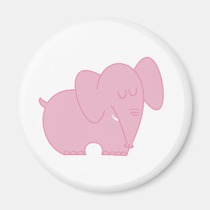 Aimant Eléphant doux (rose)
