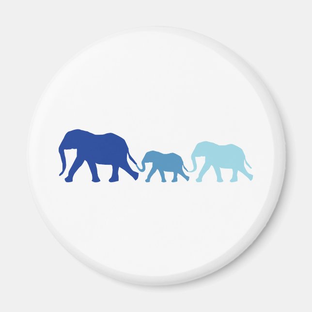 Aimant Eléphant en bleu (Devant)