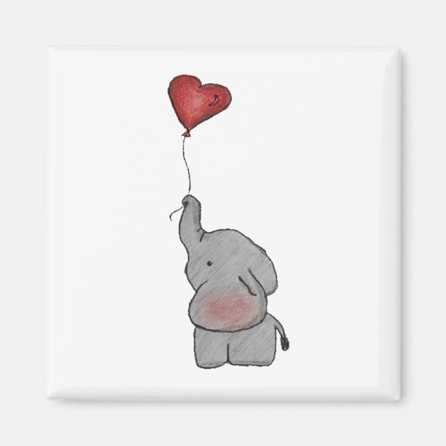 Aimant Eléphant mignon (Devant)