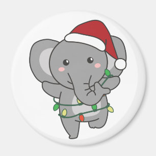 Aimant Eléphant Noël Animaux d'hiver Eléphants Eléphants