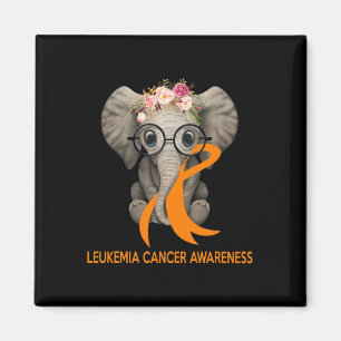 Aimant Eléphant Orange Ruban Leucémie Cancer Sensibilisat