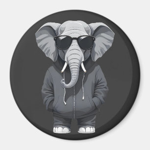 Aimant Eléphant Portant Sweat - shirt à capuche drôle Coo