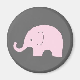 Aimant Eléphant rose
