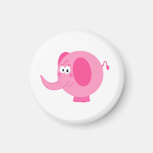 Aimant Eléphant rose mignon