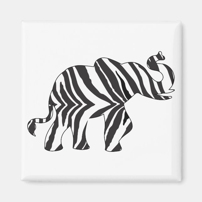 Aimant Eléphant Zebra Print (Devant)