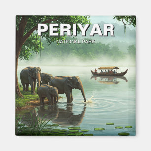 Aimant Eléphants dans le parc national de Periyar Inde Vo