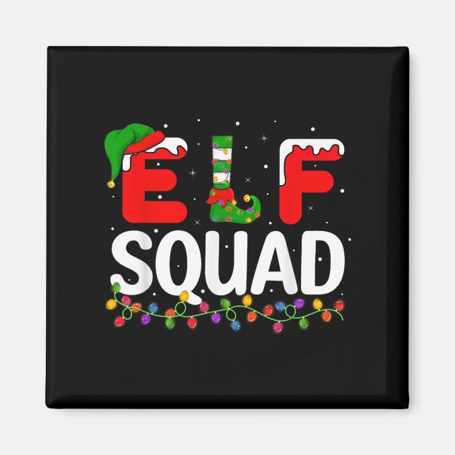 Aimant Elf Christmas Family Matching Xmas Pajama Elf Squa (Devant)