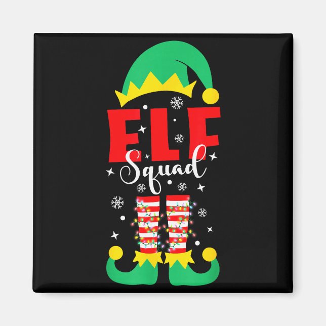 Aimant Elf Family Christmas Matching Pajamas Funny Xmas E (Devant)