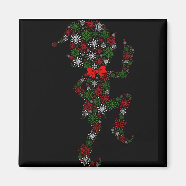 Aimant Elf Snowflake Xmas Tree Lights Merry Christmas Boy (Devant)