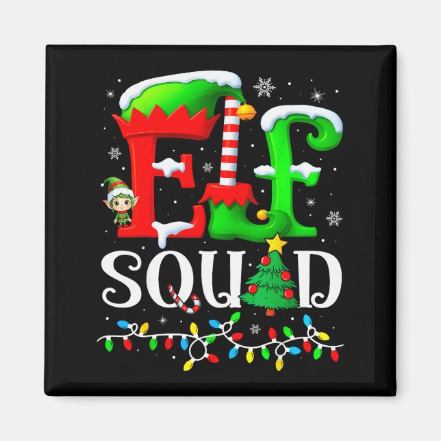 Aimant Elf Squad Christmas Family Matching Pajamas Elf Bo (Devant)
