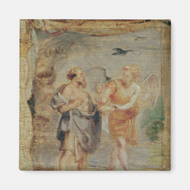 Aimant Elijah reçoit du pain et de l'eau d'un ange (Devant)