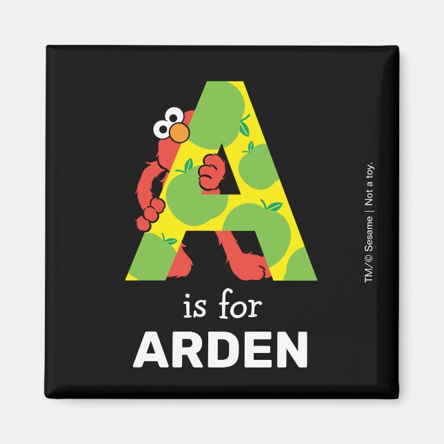 Aimant Elmo Alphabet | Une pomme (Devant)