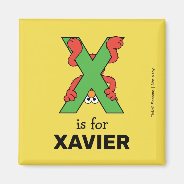Aimant Elmo Alphabet | Vert X (Devant)
