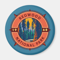 Emblème de la boussole rétro du parc national Redw