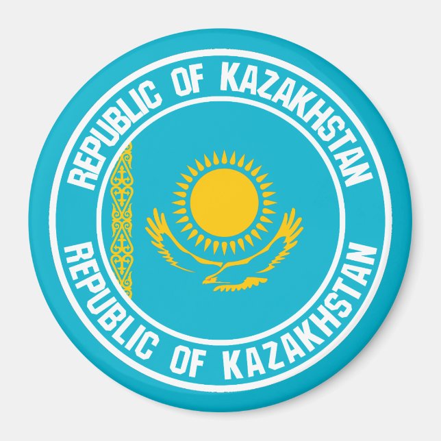 Aimant Emblème de la ronde du Kazakhstan (Devant)