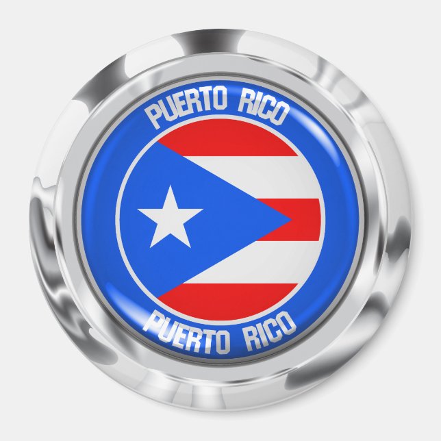 Aimant Emblème de ronde Porto Rico (Devant)