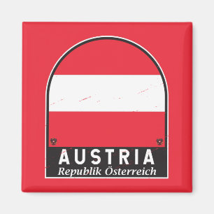 Aimant Emblème Drapeau Autriche Vintage