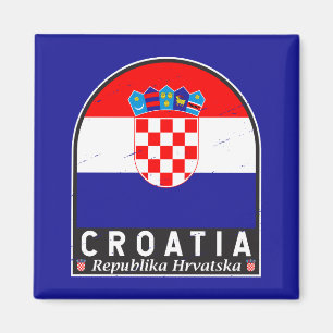 Aimant Emblème du drapeau croate Vintage