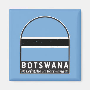 Aimant Emblème du drapeau du Botswana Vintage