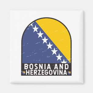Aimant Emblème du pavillon de la Bosnie-Herzégovine en dé