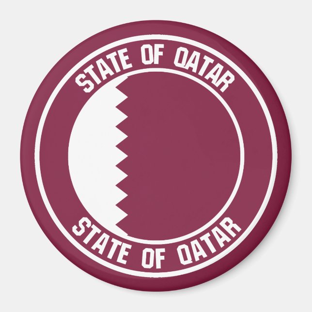 Aimant Emblème du Qatar Round (Devant)