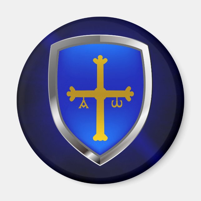 Aimant Emblème métallique des Asturies (Devant)