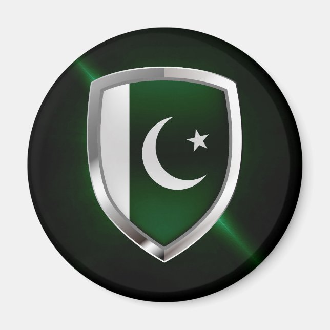 Aimant Emblème métallique du Pakistan (Devant)