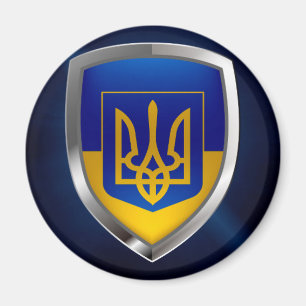 Aimant Emblème métallique ukrainien