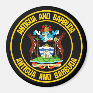 Aimant Emblème rond Antigua-et-Barbuda