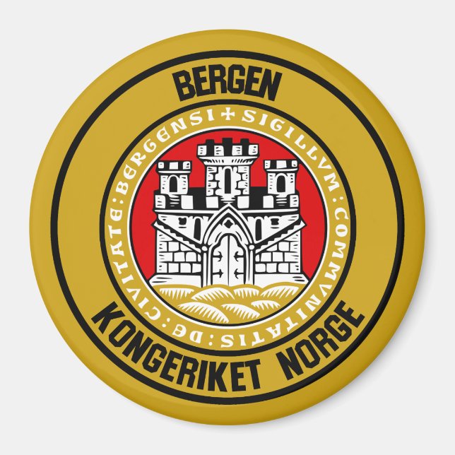 Aimant Emblème Rond Bergen (Devant)