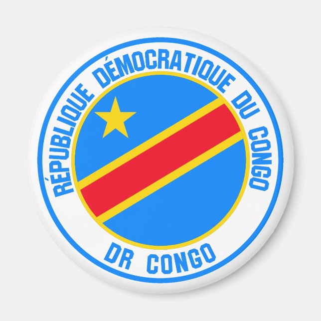 Aimant Emblème Rond Congo (Devant)