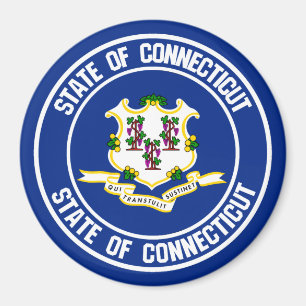Aimant Emblème rond Connecticut