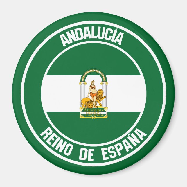 Aimant Emblème rond d'Andalucía (Devant)
