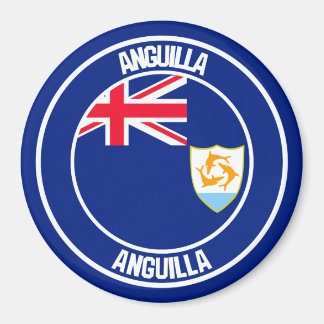 Aimant Emblème rond d'Anguilla