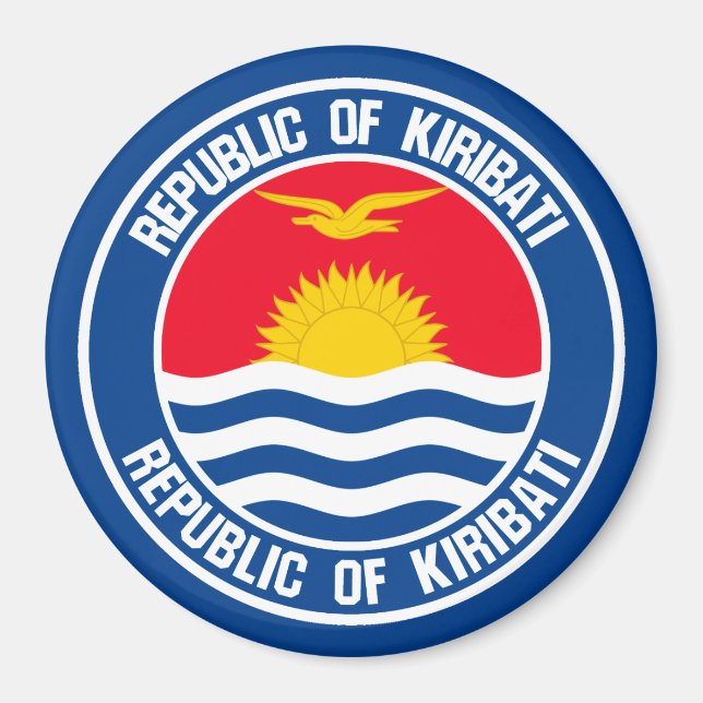 Aimant Emblème rond de Kiribati (Devant)