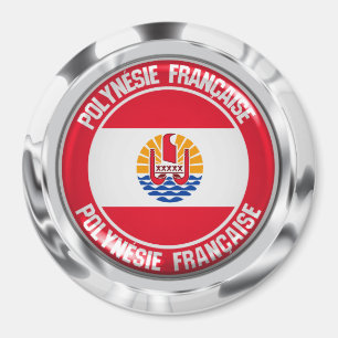 Aimant Emblème rond de la Polynésie française