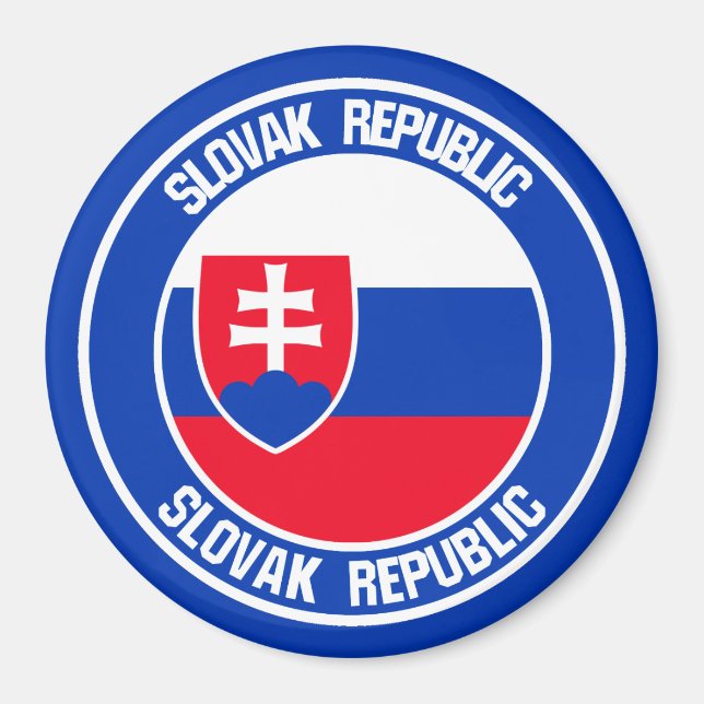 Aimant Emblème rond de la Slovaquie (Devant)