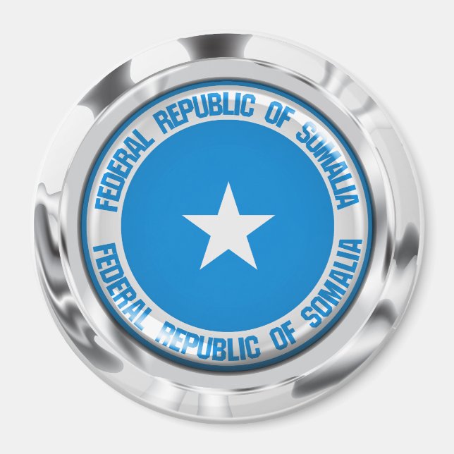 Aimant Emblème rond de la Somalie (Devant)