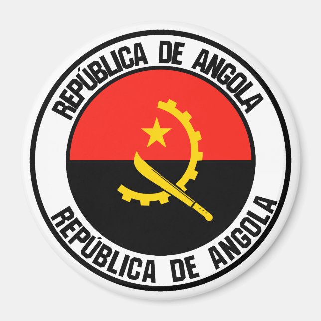 Aimant Emblème rond de l'Angola (Devant)