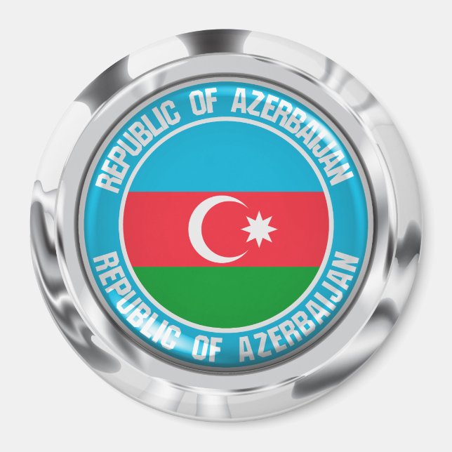 Aimant Emblème rond de l'Azerbaïdjan (Devant)