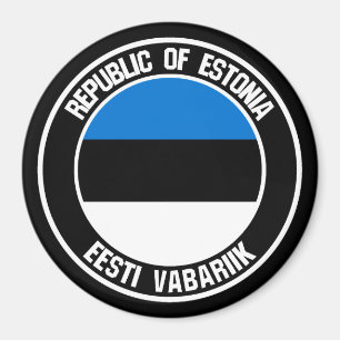 Aimant Emblème rond de l'Estonie