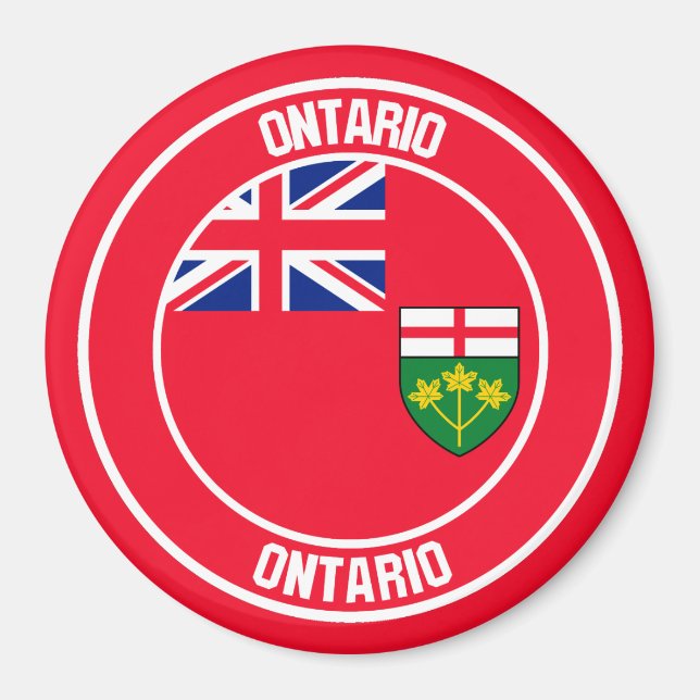 Aimant Emblème rond de l'Ontario (Devant)