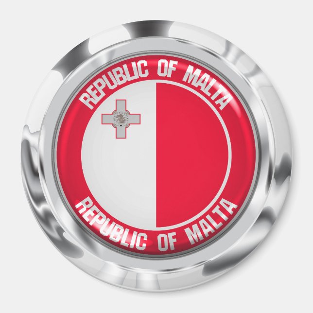 Aimant Emblème rond de Malte (Devant)