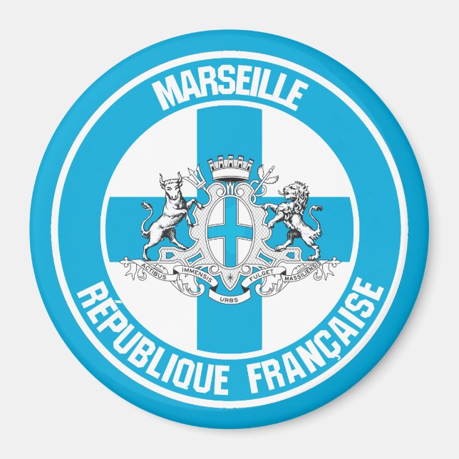 Aimant Emblème rond de Marseille (Devant)