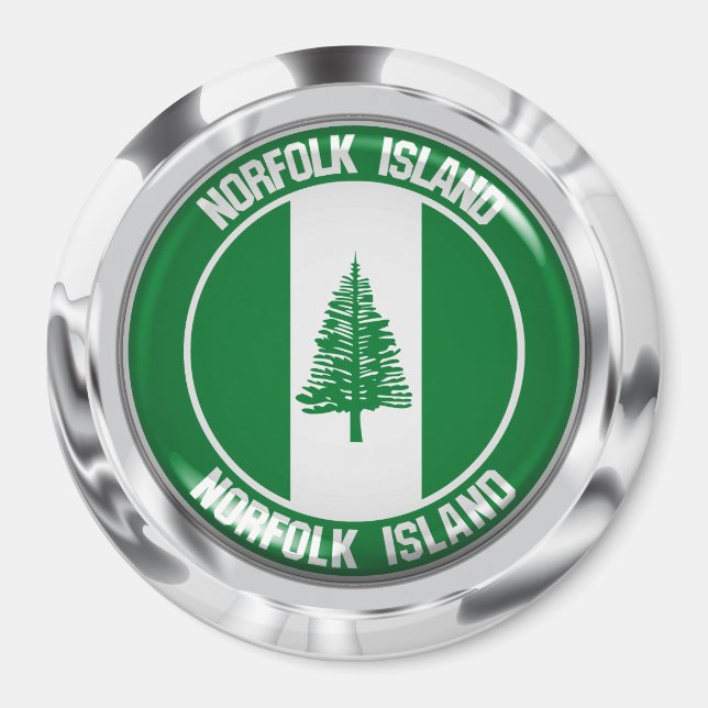 Aimant Emblème rond de Norfolk Island (Devant)