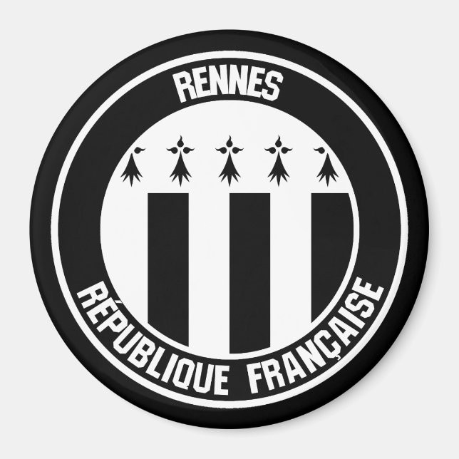 Aimant Emblème rond de Rennes (Devant)