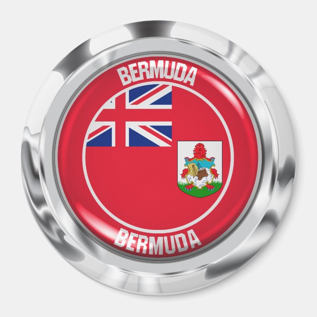 Aimant Emblème rond des Bermudes (Devant)